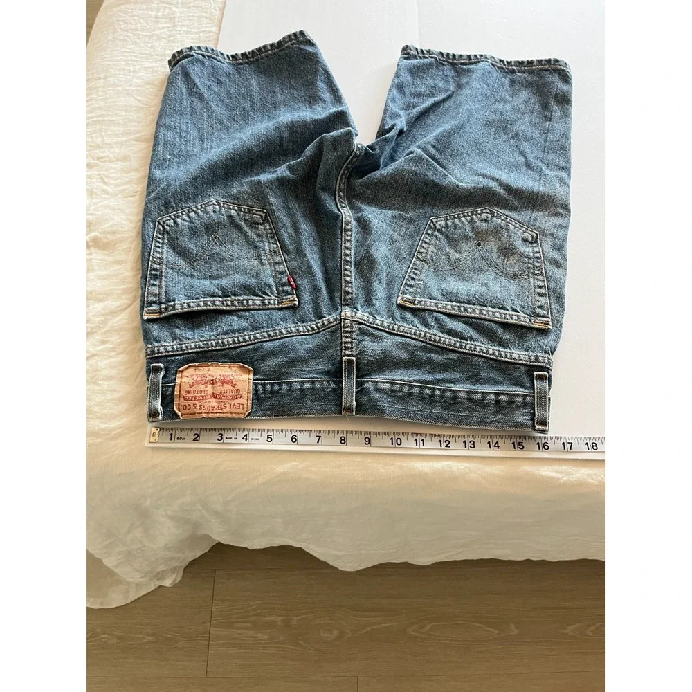 Levis 505 Womens Jean Shorts 33 Blue Y2K Baggy Jorts Cowgirl‎ Rodeo Western